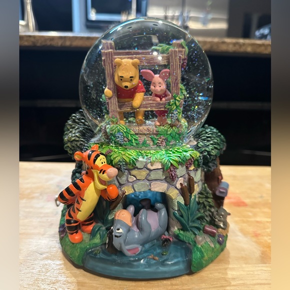 Disney Other - Retired 1963 Disney Winnie the Pooh “Playing Poohsticks” Musical Snow Globe Rare